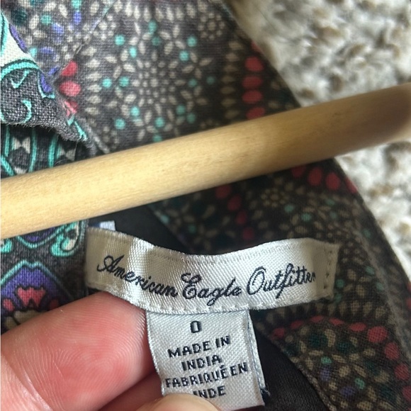 American Eagle Outfitters Blue Pink Paisley Halter Mini Dress Y2K Summer Western - Picture 2 of 7